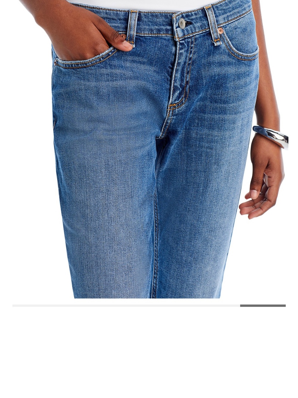 rag & bone Cropped Straight-Leg Jeans in Medium Blue - Picture 4 of 6